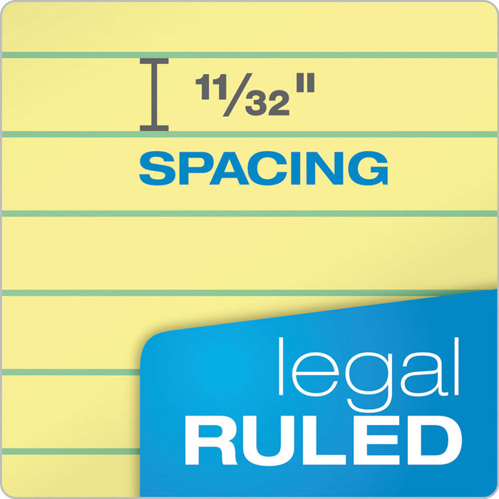 "The Legal Pad" Ruled Perforated Pads, Wide/Legal Rule, (50) Canary 8.5 x 11 Sheets, 12/Pack