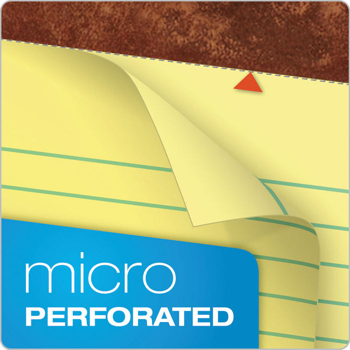 "The Legal Pad" Ruled Perforated Pads, Wide/Legal Rule, (50) Canary 8.5 x 11 Sheets, 12/Pack