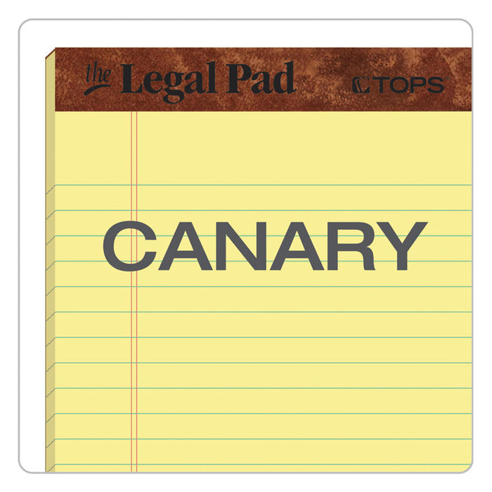 "The Legal Pad" Ruled Perforated Pads, Narrow Rule, (50) Canary Yellow 5 x 8 Sheets, Dozen