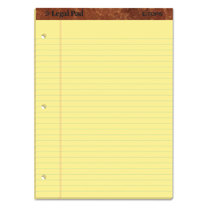"The Legal Pad" Ruled Perforated Pads, Wide/Legal Rule, (50) Canary Yellow 8.5 x 11 Sheets, Dozen
