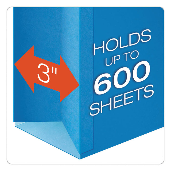 SureHook Reinforced Extra-Capacity Hanging Box File, 1 Section, 3" Capacity, Letter Size, 1/5-Cut Tabs, Blue, 25/Box