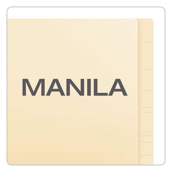 Manila End Tab Expanding Fastener Folders, 2-Ply Straight Tab, Expands 0.75", 2 Fasteners, Letter Size, Manila, 50/Box