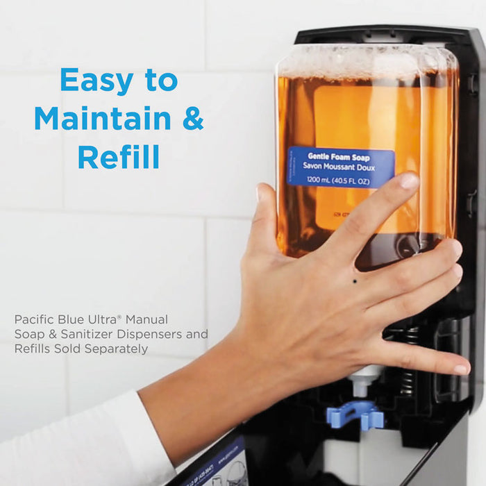 Pacific Blue Ultra Soap/Sanitizer Dispenser 1,200 mL, 5.6 x 4.4 x 11.5, Black