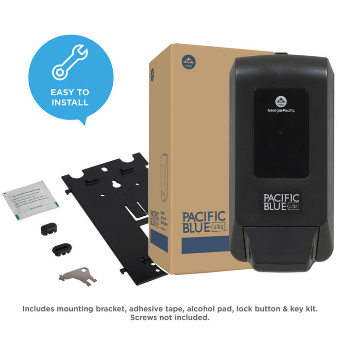 Pacific Blue Ultra Soap/Sanitizer Dispenser 1,200 mL, 5.6 x 4.4 x 11.5, Black