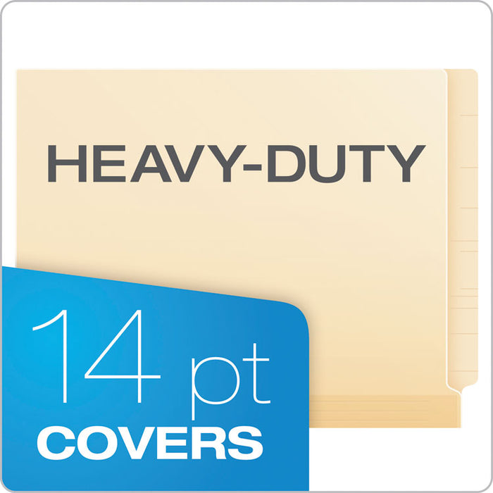 Manila Laminated Spine Shelf File Folders, Straight Tabs, Letter Size, Manila, 50/Box