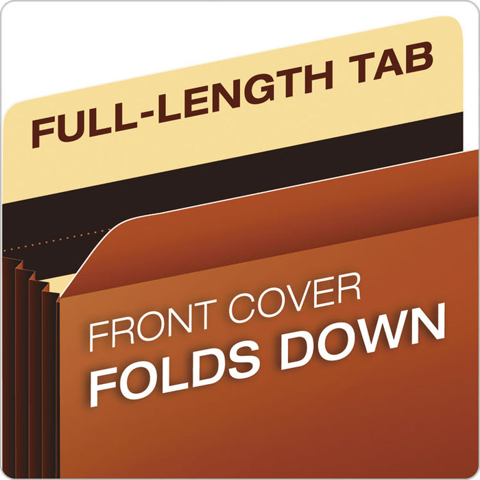 Heavy-Duty File Pockets, 3.5" Expansion, Legal Size, Redrope, 25/Box