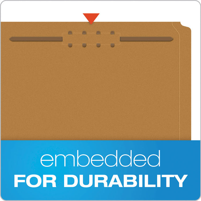 Kraft Fastener Folders, 2/5-Cut Tab: Right of Center, 2 Fasteners, Letter Size, Kraft, 50/Box