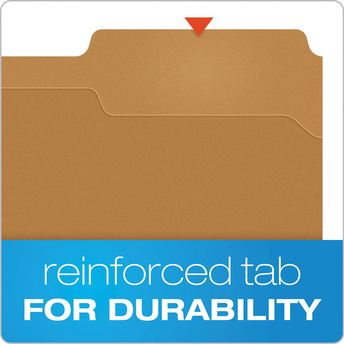Kraft Fastener Folders, 1/3-Cut Tab: Assorted, 1 Fastener, Letter Size, Kraft, 50/Box