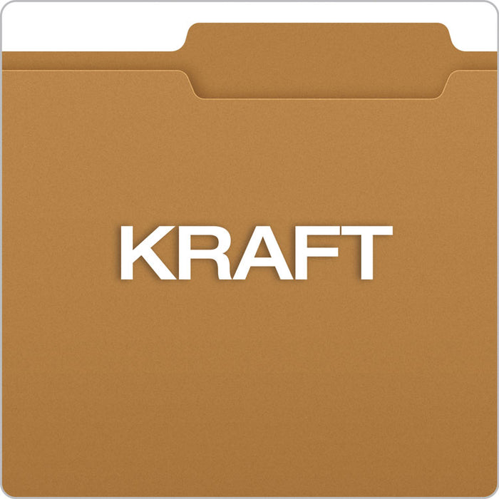 Kraft Fastener Folders, 2/5-Cut Tab: Right of Center, 2 Fasteners, Letter Size, Kraft, 50/Box
