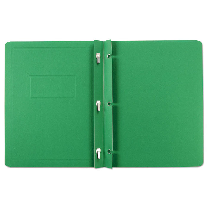 Title Panel and Border Front Report Cover, Three-Prong Fastener, 0.5" Capacity, 8.5 x 11, Light Green/Light Green, 25/Box