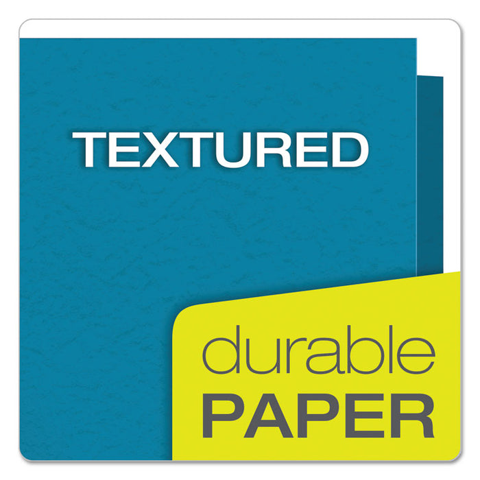 Twin-Pocket Folder with Prong Fasteners, Accommodates (135) 11 x 8.5 Sheets, Light Blue, 25/Box