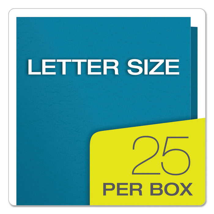 Twin-Pocket Folder with Prong Fasteners, Accommodates (135) 11 x 8.5 Sheets, Light Blue, 25/Box