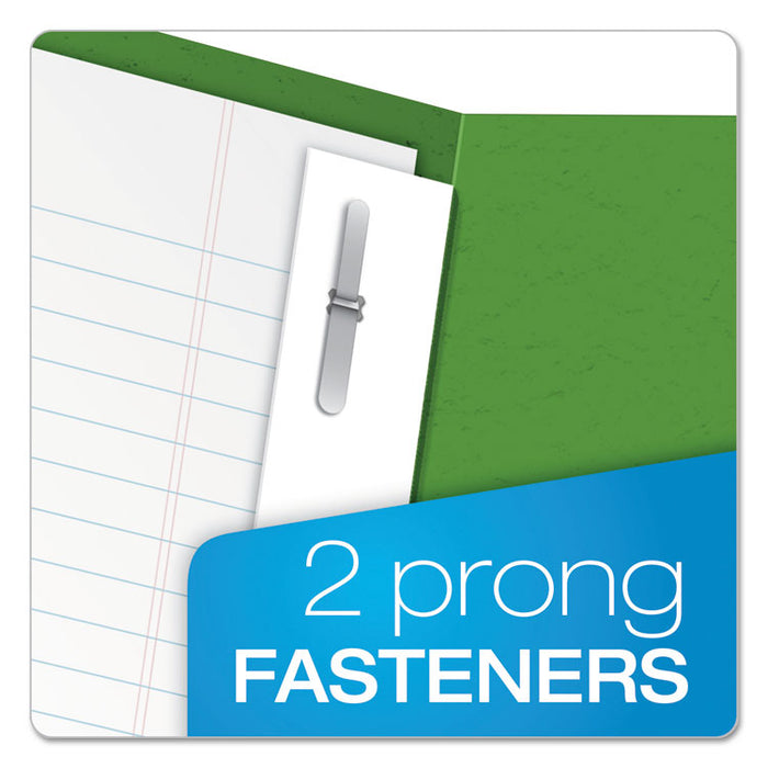 Twin-Pocket Folder with Prong Fasteners, Accommodates (135) 11 x 8.5 Sheets, Green, 25/Box