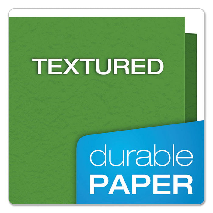 Twin-Pocket Folder with Prong Fasteners, Accommodates (135) 11 x 8.5 Sheets, Green, 25/Box