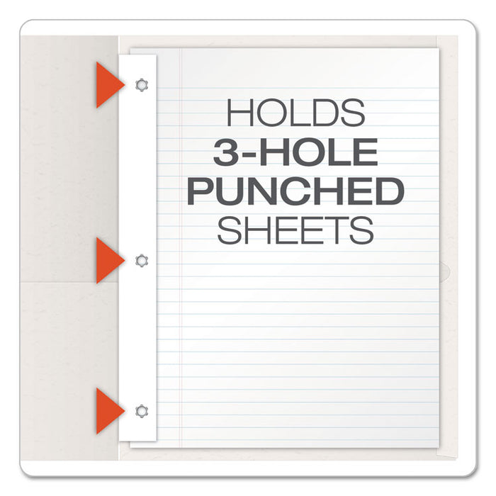 Twin-Pocket Folder with Prong Fasteners, Accommodates (135) 11 x 8.5 Sheets, White, 25/Box