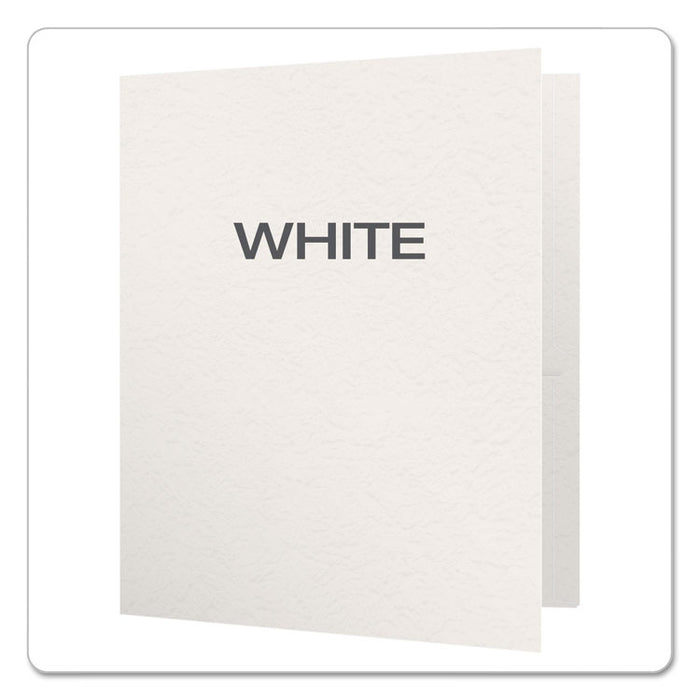 Twin-Pocket Folder with Prong Fasteners, Accommodates (135) 11 x 8.5 Sheets, White, 25/Box