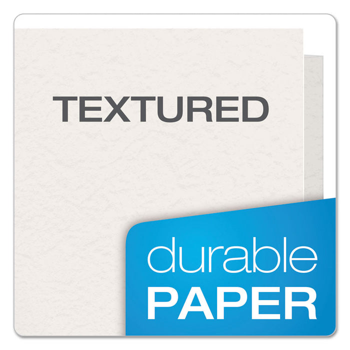 Twin-Pocket Folder with Prong Fasteners, Accommodates (135) 11 x 8.5 Sheets, White, 25/Box