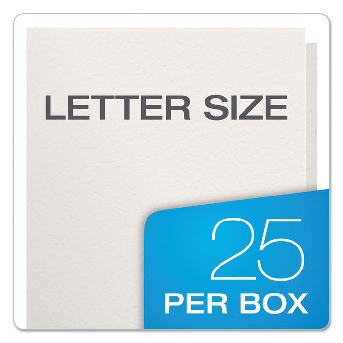 Twin-Pocket Folder with Prong Fasteners, Accommodates (135) 11 x 8.5 Sheets, White, 25/Box