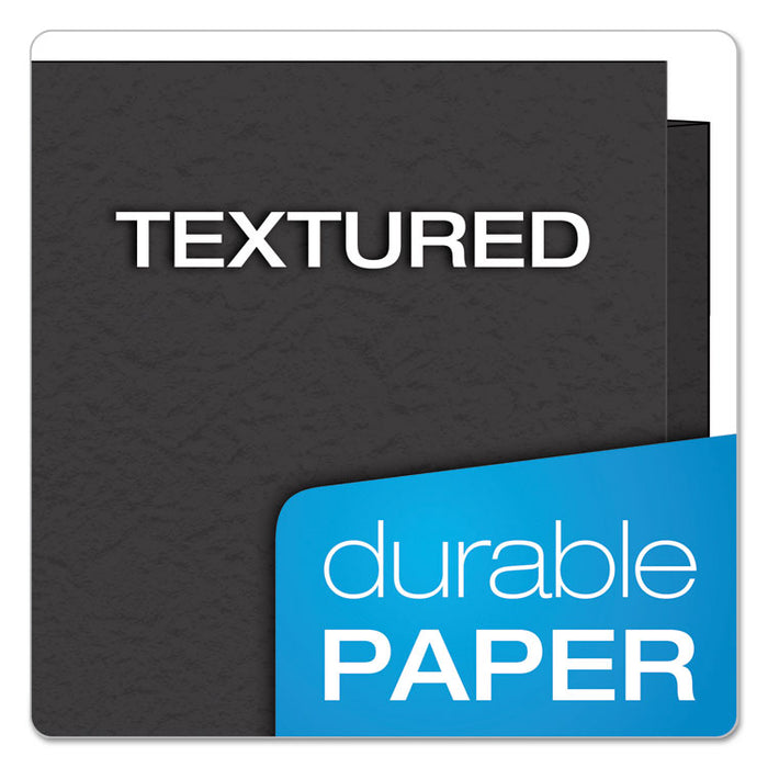 Twin-Pocket Folder with Prong Fasteners, Accommodates (135) 11 x 8.5 Sheets, Black, 25/Box
