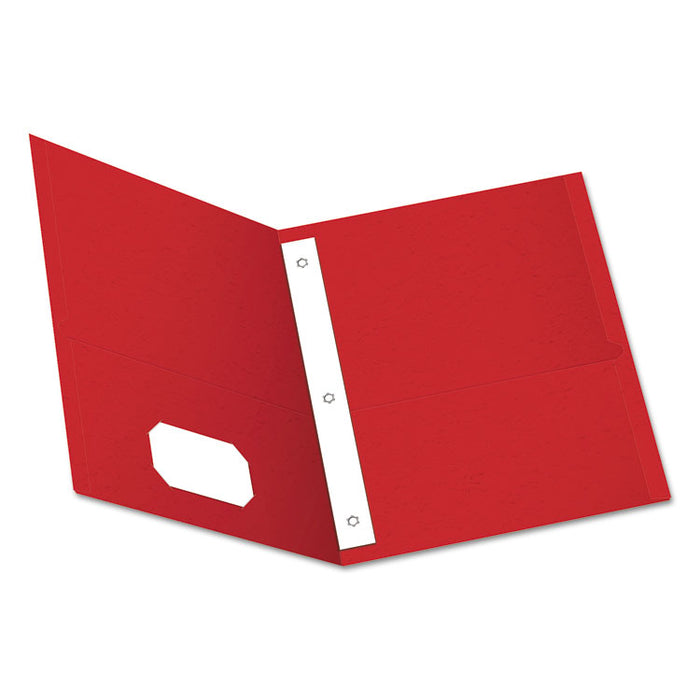 Twin-Pocket Folder with Prong Fasteners, Accommodates (135) 11 x 8.5 Sheets, Red, 25/Box