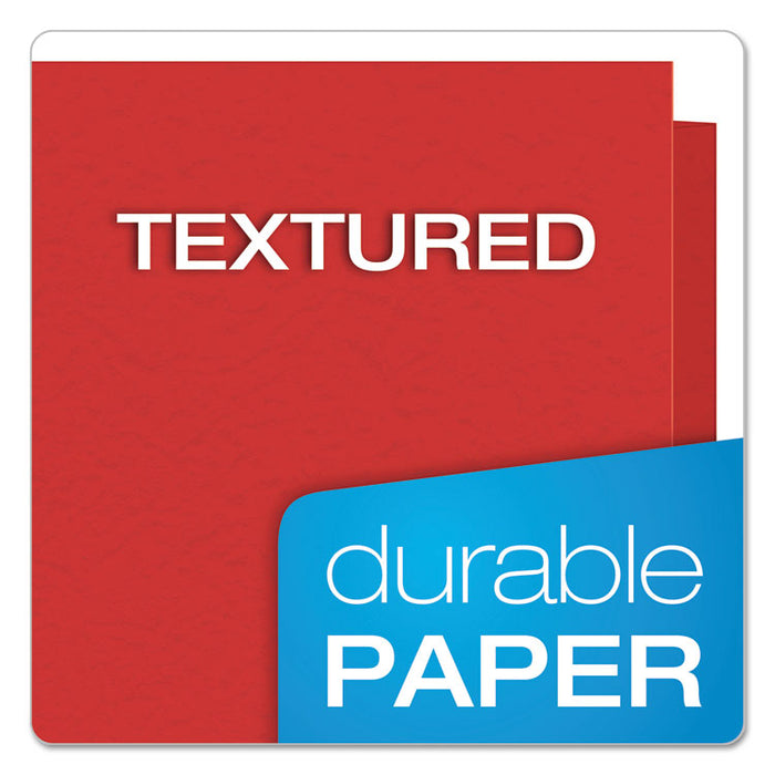 Twin-Pocket Folder with Prong Fasteners, Accommodates (135) 11 x 8.5 Sheets, Red, 25/Box