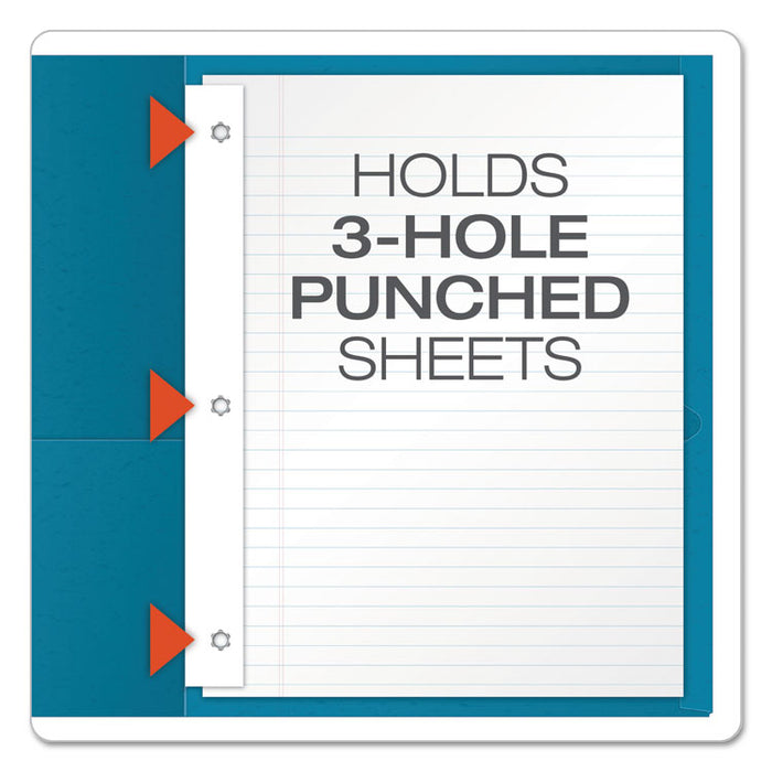 Twin-Pocket Folder with Prong Fasteners, Accommodates (135) 11 x 8.5 Sheets, Light Blue, 25/Box