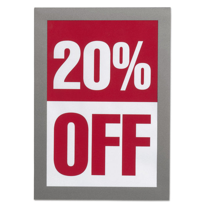 DURAFRAME Sign Holder, 5.5 x 8.5, Silver, 2/Pack