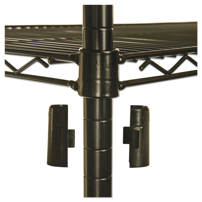 NSF Certified Industrial Four-Shelf Wire Shelving Kit, 36w x 18d x 72h, Black