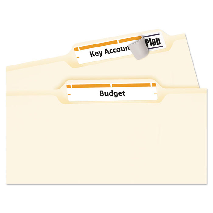 Permanent TrueBlock File Folder Labels with Sure-Feed Technology, 0.66" x 3.44", White, 30/Sheet, 25 Sheets/Pack