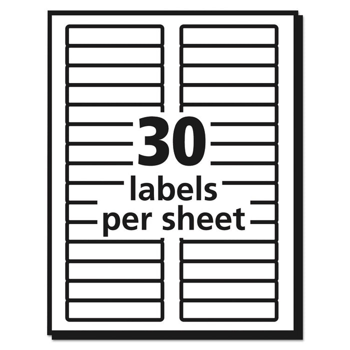 Permanent TrueBlock File Folder Labels with Sure-Feed Technology, 0.66" x 3.44", White, 30/Sheet, 25 Sheets/Pack