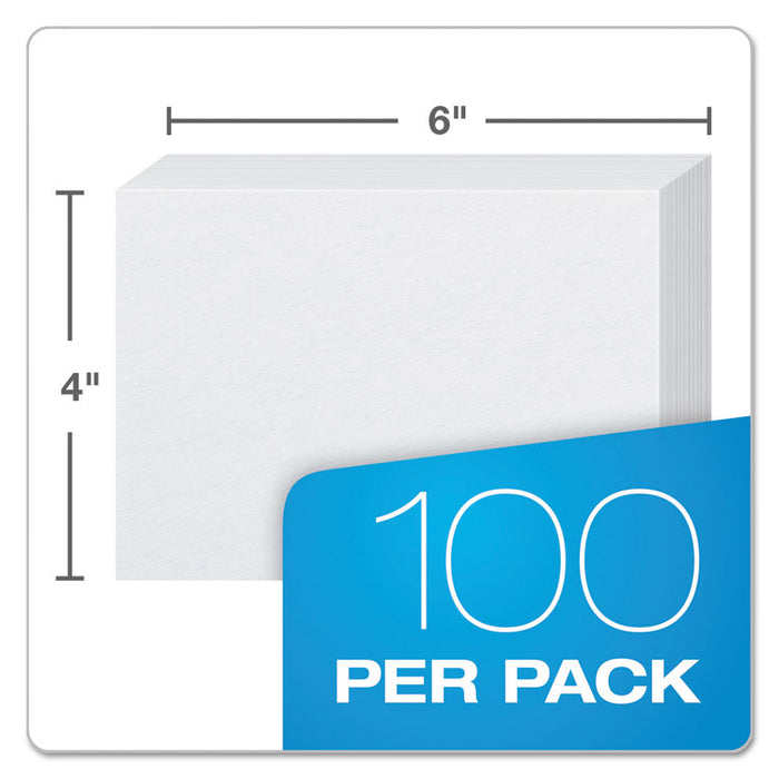 Unruled Index Cards, 4 x 6, White, 100/Pack
