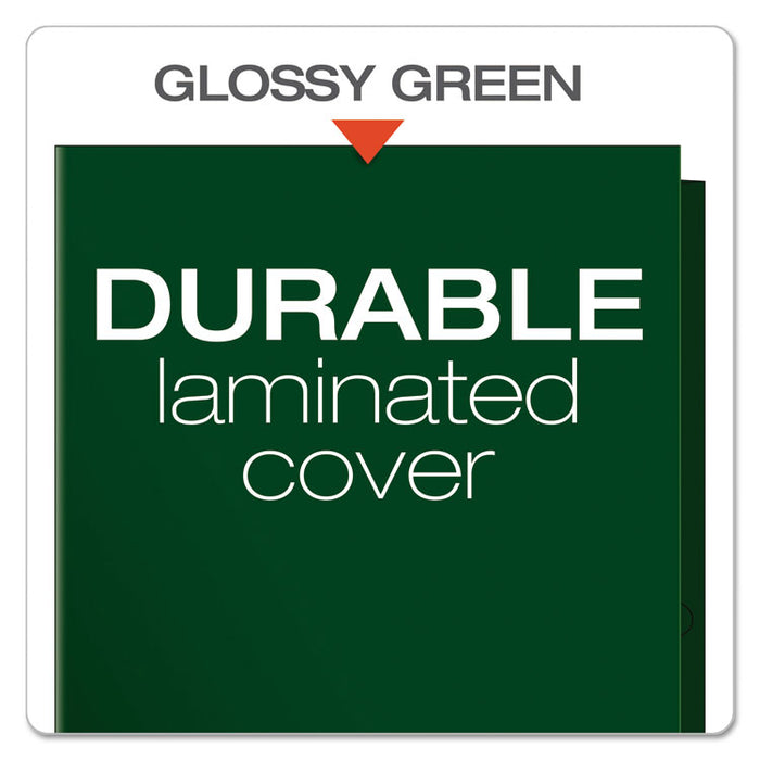Laminated Twin Pocket Folders, Accommodates (100) 11 x 8.5 Sheets, Green, 25/Box