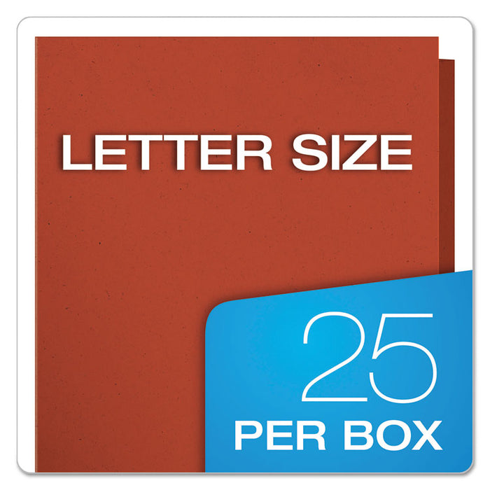 Earthwise by Oxford 100% Recycled Twin-Pocket Folder, Accommodates (100) 11 x 8.5 Sheets, Red, 25/Box