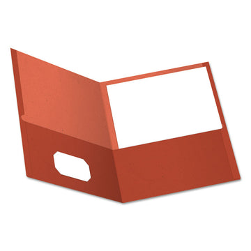 Earthwise by Oxford 100% Recycled Twin-Pocket Folder, Accommodates (100) 11 x 8.5 Sheets, Red, 25/Box