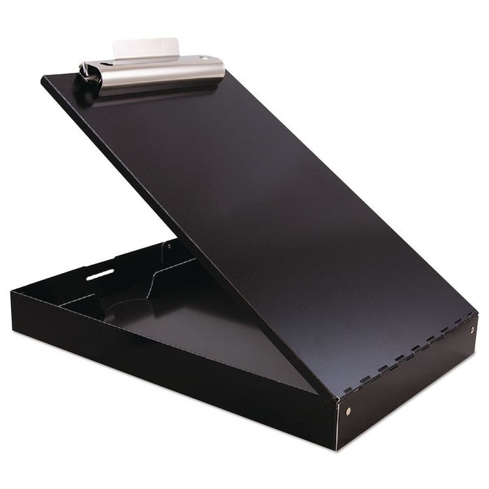 Redi-Rite Aluminum Storage Clipboard, 1" Clip Capacity, Holds 8.5 x 11 Sheets, Black