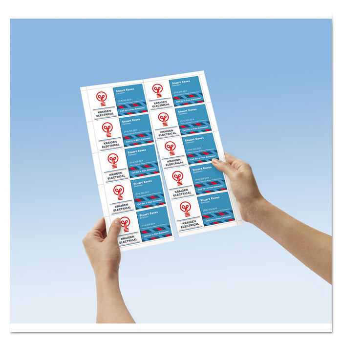 Magnetic Business Cards, Inkjet, 2 x 3.5, White, 10 Cards/Sheet, 3 Sheets/Pack