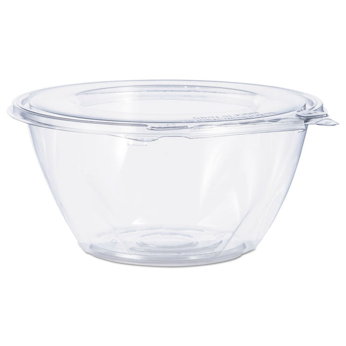 SafeSeal Tamper-Resistant, Tamper-Evident Bowls with Flat Lid, 32 oz, 7" Diameter x 3.2" h, Clear, Plastic, 150/Carton