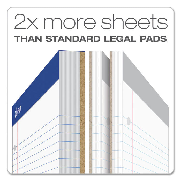 Double Sheet Pads, Wide/Legal Rule, (100) White 8.5 x 11 Sheets