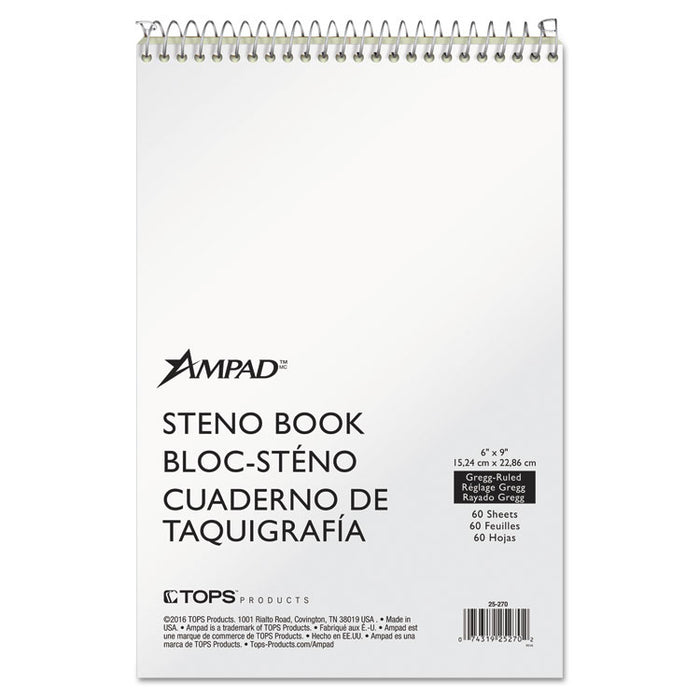Steno Pads, Tan Cover, Gregg Rule, (60) Green-Tint 6 x 9 Sheets