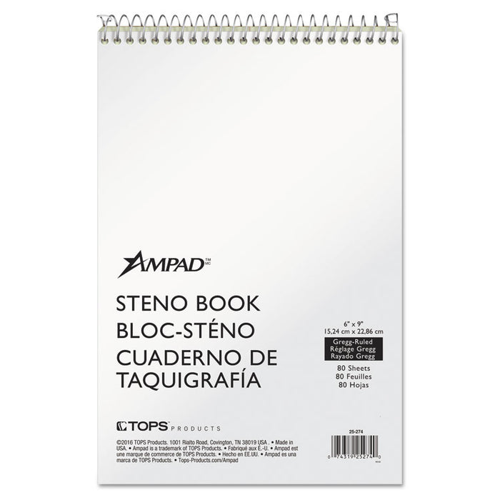 Steno Pads, Tan Cover, Gregg Rule, (80) Green-Tint 6 x 9 Sheets