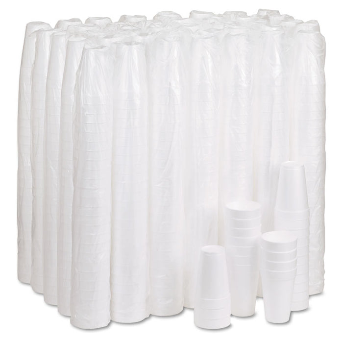 Foam Drink Cups, 16 oz., White, 25/Bag, 40 Bags/Carton