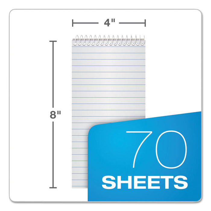 Reporter's Notepad, White Cover, Wide/Legal Rule, (70) White 4 x 8 Sheets, 12/Pack
