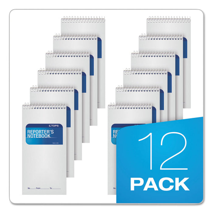 Reporter's Notepad, White Cover, Wide/Legal Rule, (70) White 4 x 8 Sheets, 12/Pack