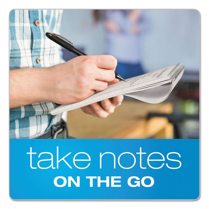 Reporter's Notepad, White Cover, Wide/Legal Rule, (70) White 4 x 8 Sheets, 12/Pack