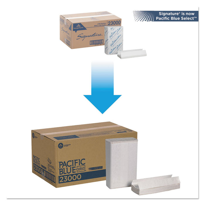 Pacific Blue Select C-Fold Paper Towels, 2-Ply, 10.1 x 12.7, White, 120/Pack, 12 Packs/Carton