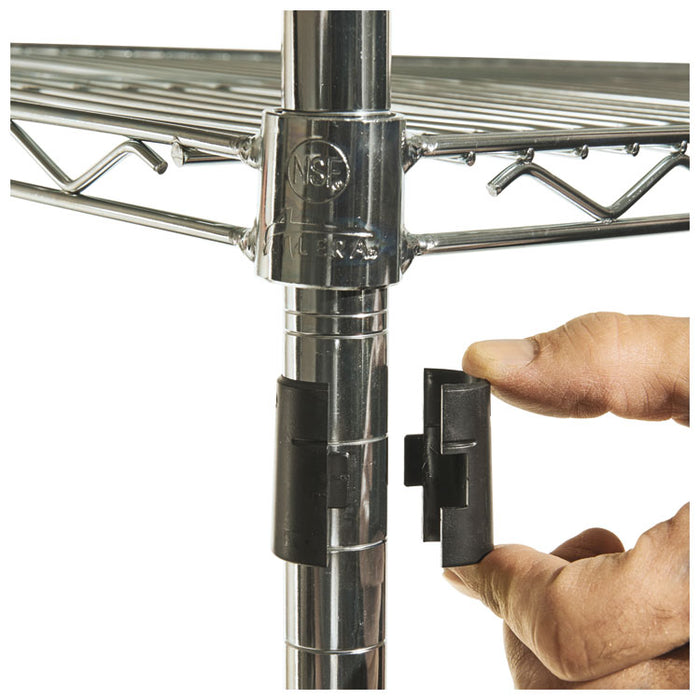 NSF Certified Industrial Four-Shelf Wire Shelving Kit, 48w x 24d x 72h, Silver
