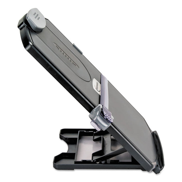Desktop Copyholder, Holds Up to 25 Letter Size Sheets, Plastic, Black