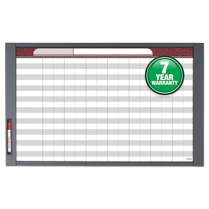 InView Custom Whiteboard, 36" x 24", White/Clear Surface, Graphite Gray Fiberboard (MDF) Frame