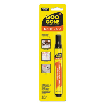 Goo Gone Mess-free Pen - For Multipurpose - 0.34 fl oz - Spill Proof, Unbreakable, Compact, Mess-free, Long Lasting - Black, Orange - 1 Each