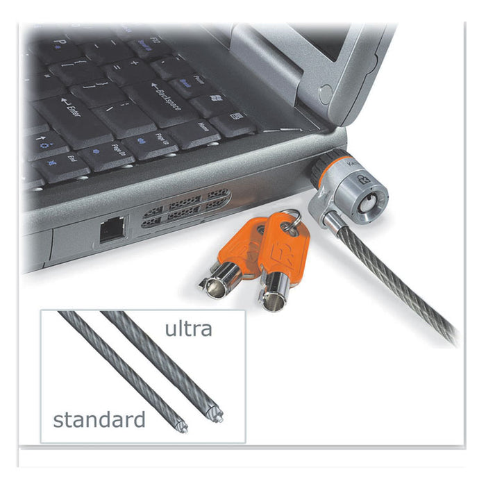 MicroSaver Keyed Ultra Laptop Lock, 6 ft Carbon Strengthened Steel Cable, 2 Keys